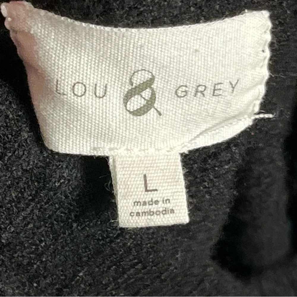 Lou & Grey Black Hoodie Sweater with Cream "COFFEE" Script - Picture 6 of 7